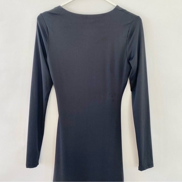 NWT Tobi Asymmetrical Neck Cut Out Long Sleeve Bodycon Maxi Dress Black Small - Picture 10 of 14